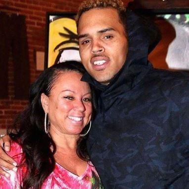 Joyce Hawkins with her son Chris Brown.